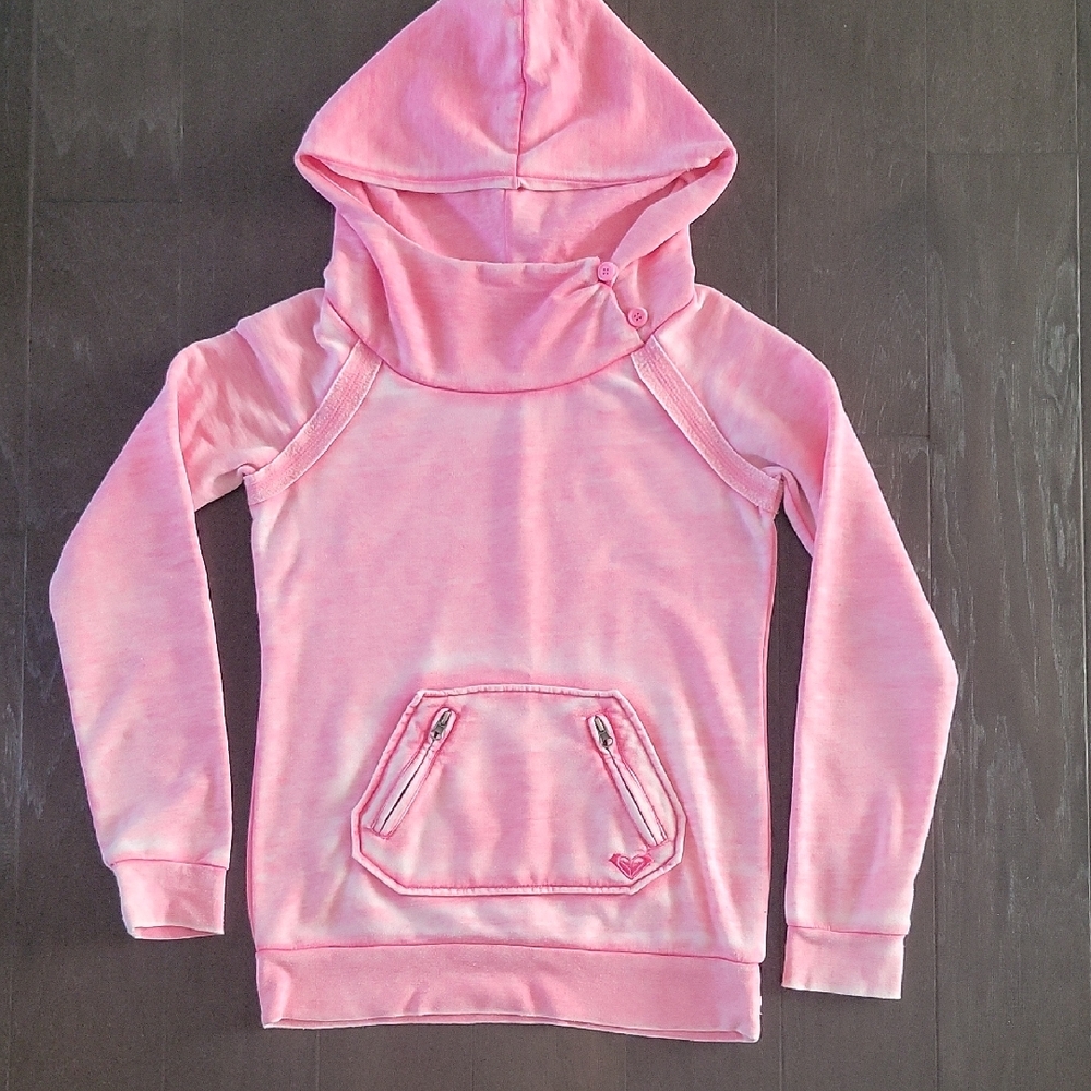 Roxy Pink Sweatshirt Hoodie Casual Cotton Blend